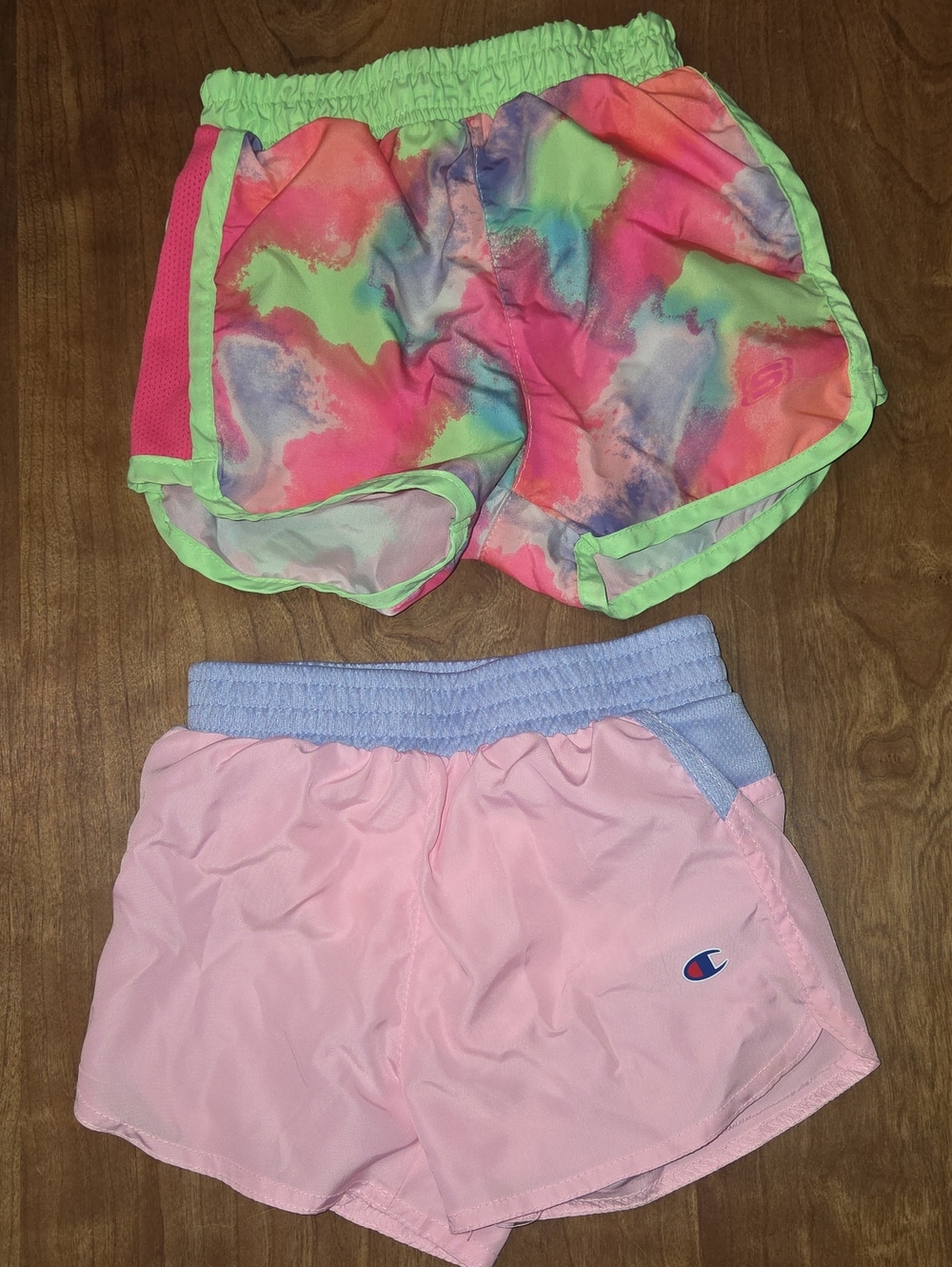 Champion Girls' Pink & Neon Tie-Dye Athletic Shorts Set